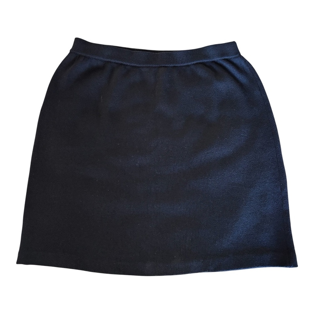 St. John Evening Black Pull on Mini Skirt Sz 10 EUC